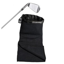 Black Towel Pro with Attached Towel for Golf, Golf Club, Ball Cleaning