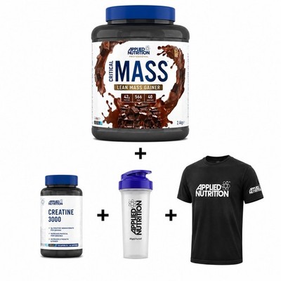Applied Critical Mass Prof.  2,4kg + Creatine 3000 + Shaker + T-Shirt Bundle