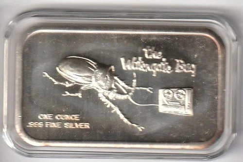 The Watergate Bug  1oz .999 Silver Art Bar - Colonial Mint (COL-12) Vintage 1974
