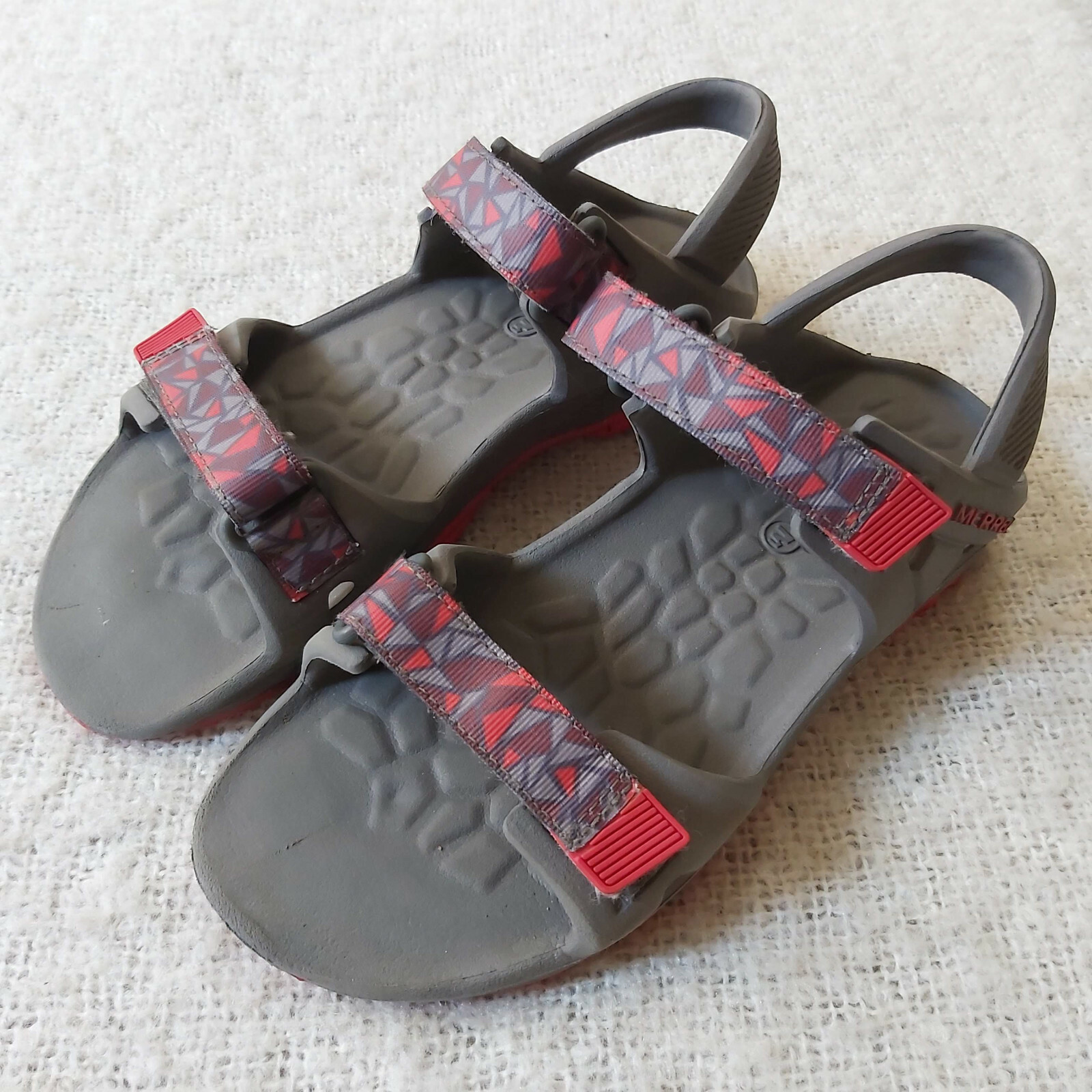 Merrell Hydro Drift Water Sandal BOYS Size 2 MC57951 Gray Red