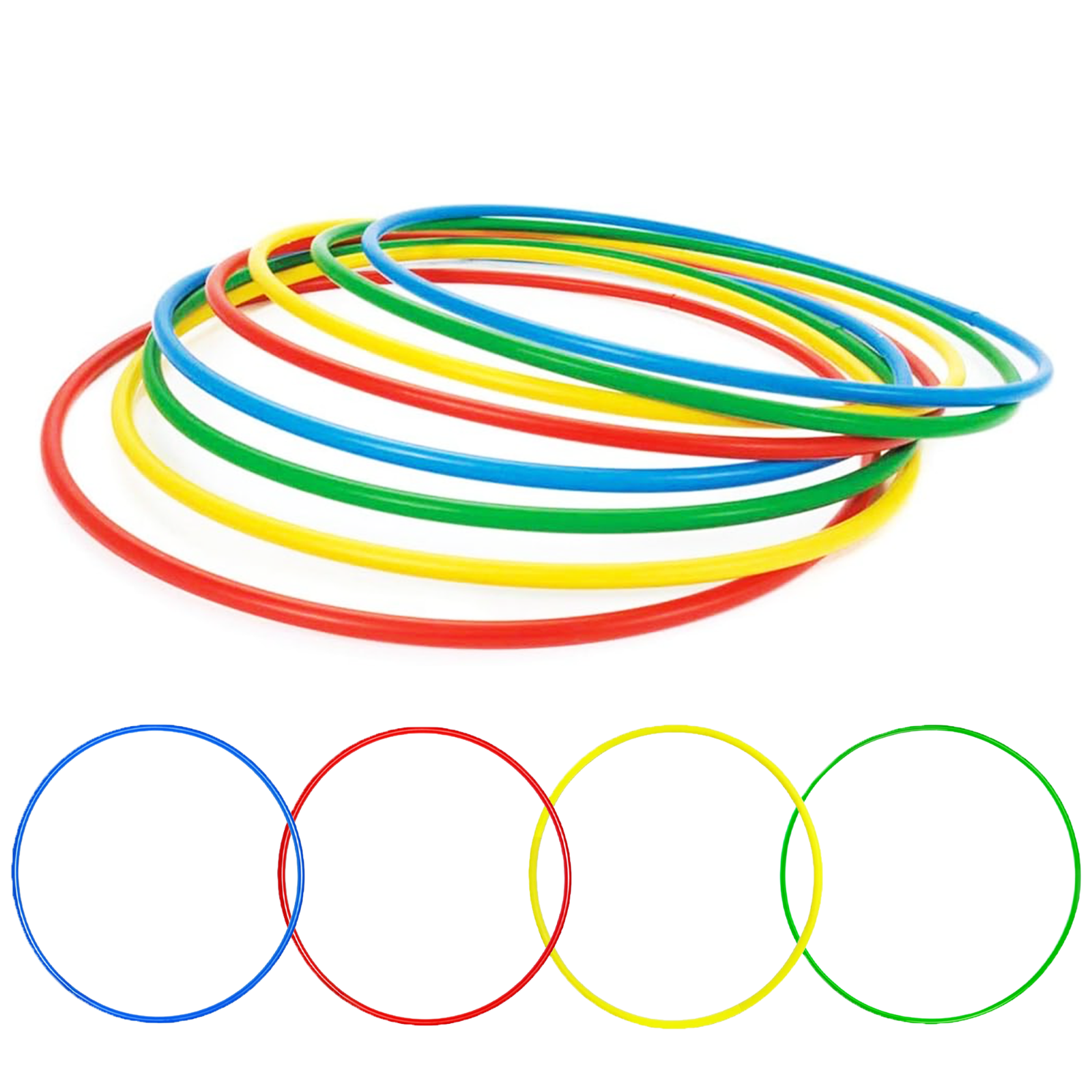 55cm/65cm/75cm Glitter & Solid Plastic Hula Hoop Multicolour Fitness