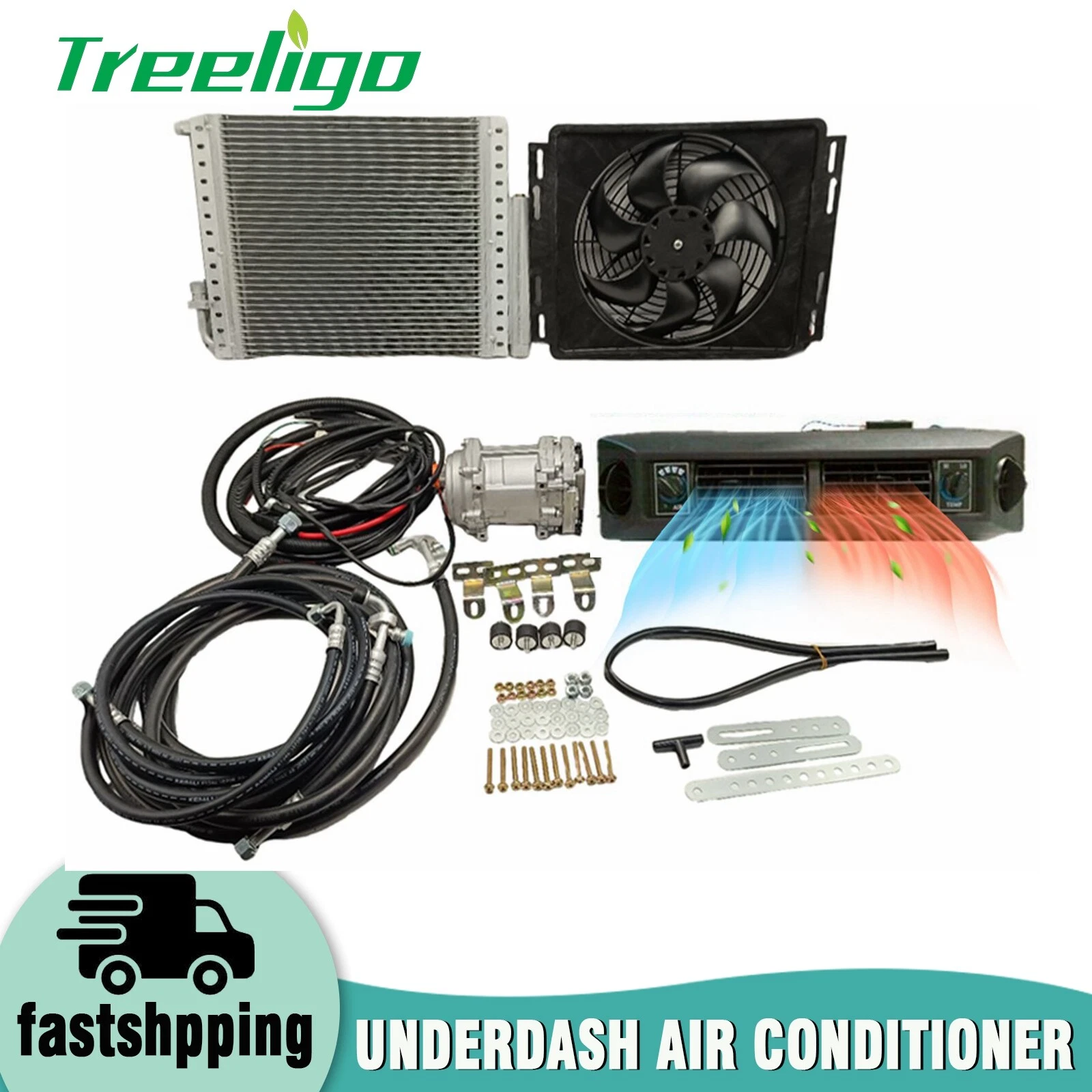 DC12V Cool&Heat Underdash Electric Air Conditioner