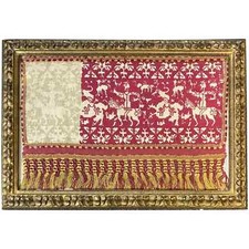 Early 17th c Framed Italian Needlework Silk on Linen Banner “Don Quixote”