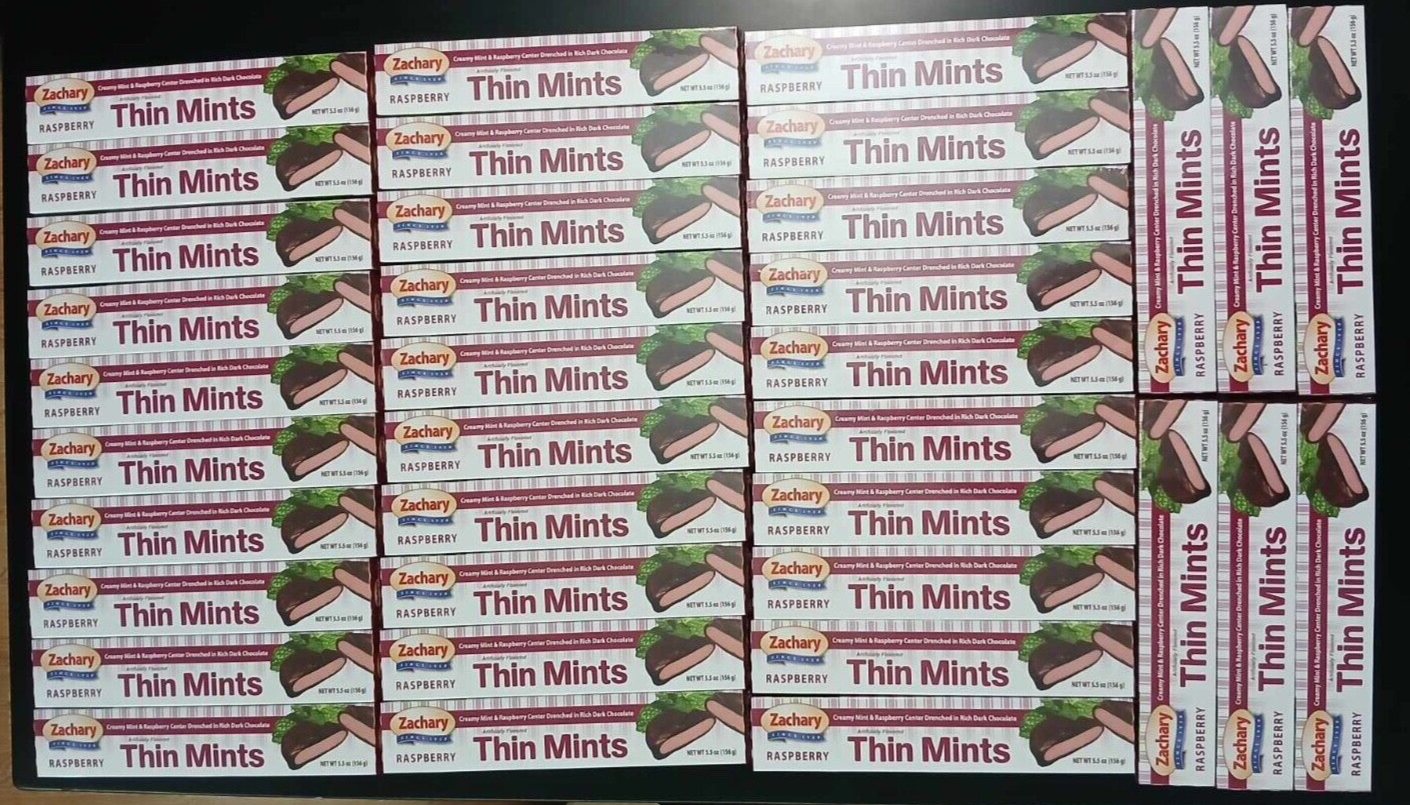 Mints Normal Lemkon Raspberry FULL CASE 36 BOXES Zachary Thin Mints ~ Raspberry ~ 5.5 OZ ~ SEALED ...
