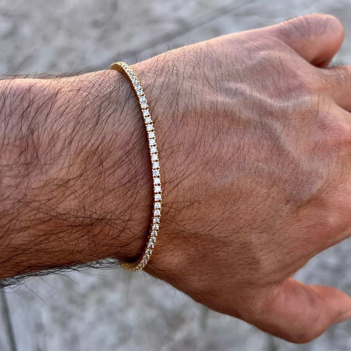 Silver and sale gold tennis bracelet