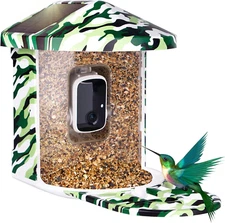 Bird Feeder with Camera, 1080 HD AI Identify Bird Species, Smart Solar-Powered B