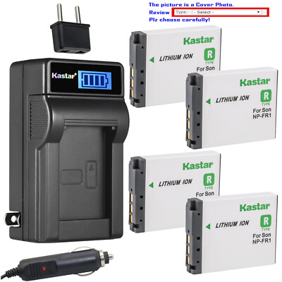 Kastar Battery LCD AC Charger for Sony NP-FR1 Sony Cyber-Shot DSC-P100/R Camera