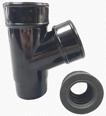 Gutter Down Pipe Rainwater 40mm Adaptor Connector Kit for 68mm Black Drain Pipe