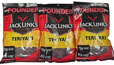 (3) Jack Link's Teriyaki Beef Jerky (POUNDER) 1 lb bags - Best By 10/18/2026