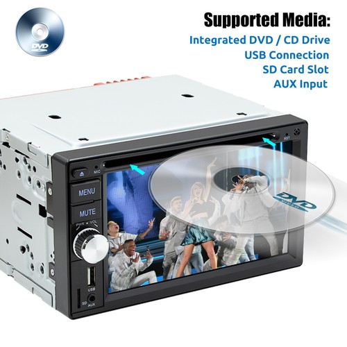 Double 2 DIN Car Stereo Radio CD/DVD Player Apple Carplay FM/RDS USB Bluetooth - Picture 5 of 16