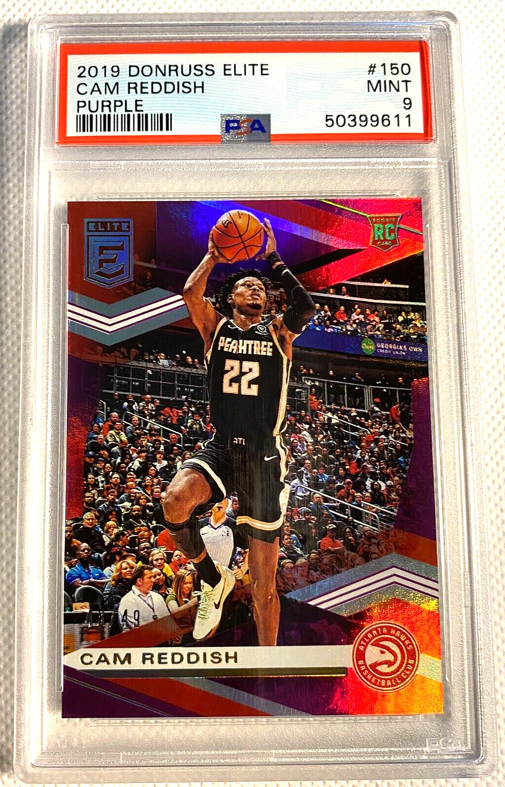 SP /49 ROOKIE PSA 9 MINT 2019 CAM REDDISH DONRUSS ELITE PURPLE #150 RC G5155