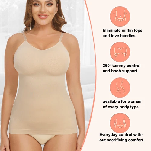 Firm Tummy Waist Control Body Shaper Slimming Cami Shapewear Seamless Vest Top - Picture 10 of 41