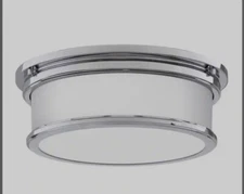 Park Harbor PHFL4033BN Flush Mount Ceiling Fixture, Brushed Nickel