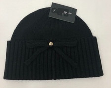 Women's Kate Spade Knit Stud Bow Beanie Hat NWT