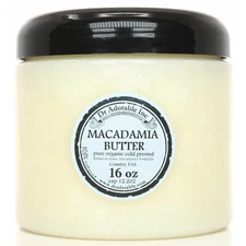 PURE MACADAMIA BUTTER ORGANIC FRESH COLDPRESSED DR.ADORABLE 2OZ4OZ UP TO 12 LB