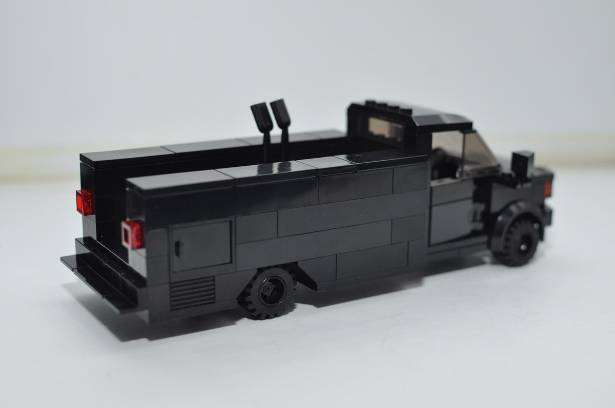 Work Utility Truck Black Custom MOC Model compatible Built with