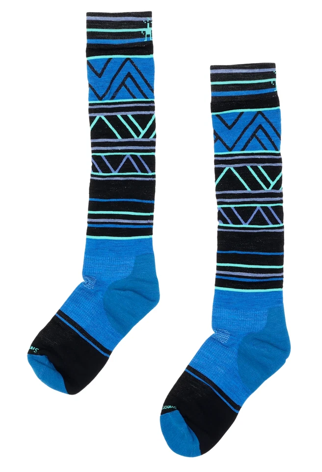 Smartwool L13525 Feminino Preto/Azul Almofada Alvo Padrão Sobre a Panturrilha Tamanho M - Imagem 2 de 3