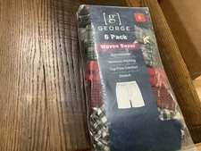 George 6-Pack Men's Woven Boxer Shorts Underwear Size S 28-30 Tag Free NWT *T