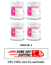 New All Purpose Disinfectant CaviWipes #13-1100 160 Count - Pack of 4 Cannisters