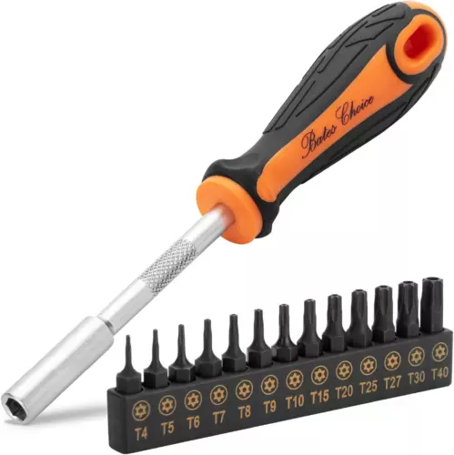 14 Pcs Tamper Proof Torx Bit Set T4-T40, 1/4" Magnetic Bit Driver Security Torx