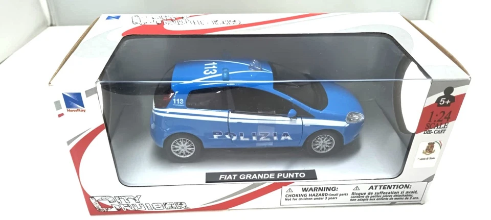 Fiat Grande Punto Polizia Police Newray New Ray City Cruiser 1:24 Nuovo 1/24 - Immagine 2 di 4