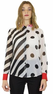 camicia nera a pois