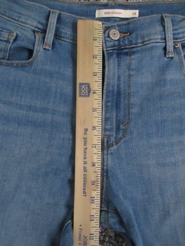 Levis 505 Jeans Womens 14 Blue Denim Straight Mid Rise Medium Wash Retro 34x29 - Picture 14 of 18