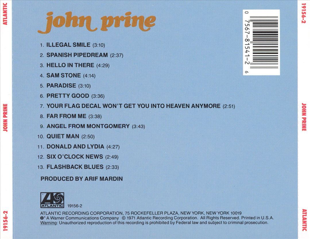 John Prine Cd Collection Prime Prine The Best Of John Prine P&C