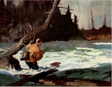 Roy Martell Mason - BATTLE OF THE WILDERNESS  Trout Fly Fishing Print 17x22" Exc