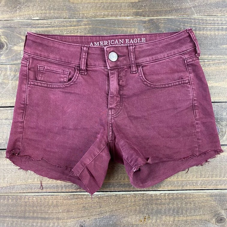 Burgundy jean deals shorts