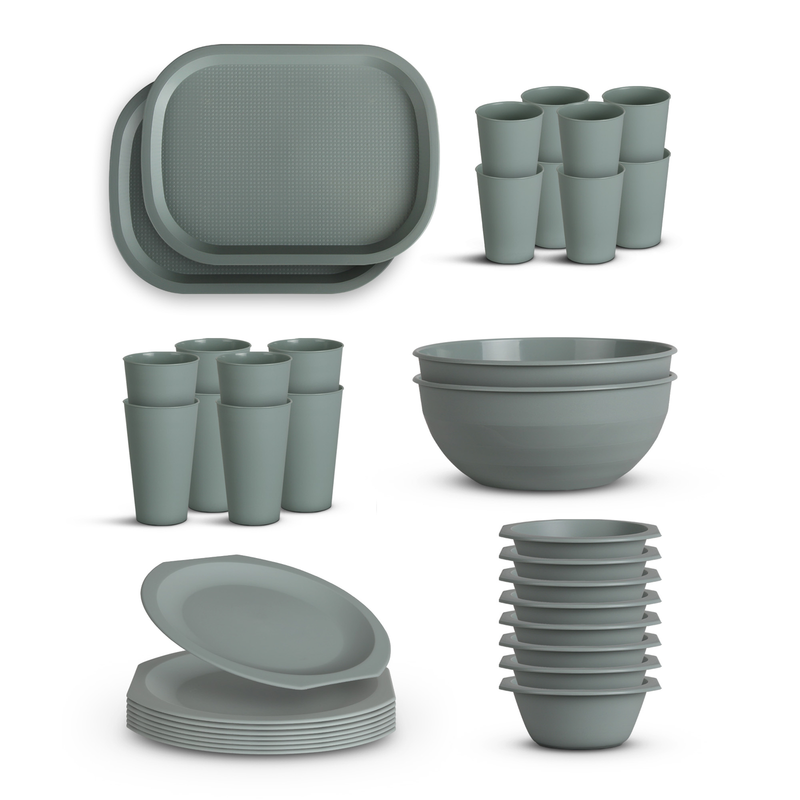 Juego de vajilla PP plástico libre de BPA 14-36 piezas juego de fiesta camping picnic niños