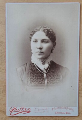 Albert Lea, MN cabinet card ID'd Mrs. Dr. P.C. Jensen, 1890 woman, by Fuller