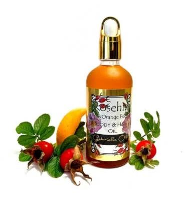 Rosehip & Orange Peel Body and Hair Oil. Gabriella Oils. All Natural.