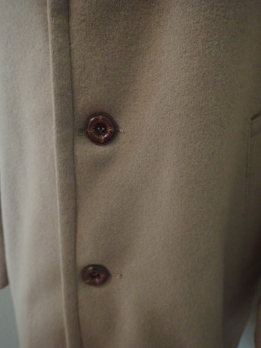 VTG Field & Stream Camel Wool Coat Faux Fur Collar & Lining Leather Buttons 40 - Picture 2 of 10