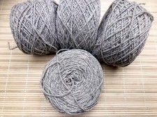 Rustic VIRGIN WOOL Yarn Grey Beige Color 4 Skeins 14 Oz 