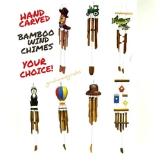 SONGBIRD ESSENTIALS BAMBOO WIND CHIME WINDCHIME HAND CARVED/PAINTED YOUR CHOICE!