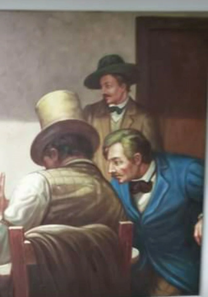 Pintura al óleo Wild Bill Hickok At Cards Foto 4 de 4