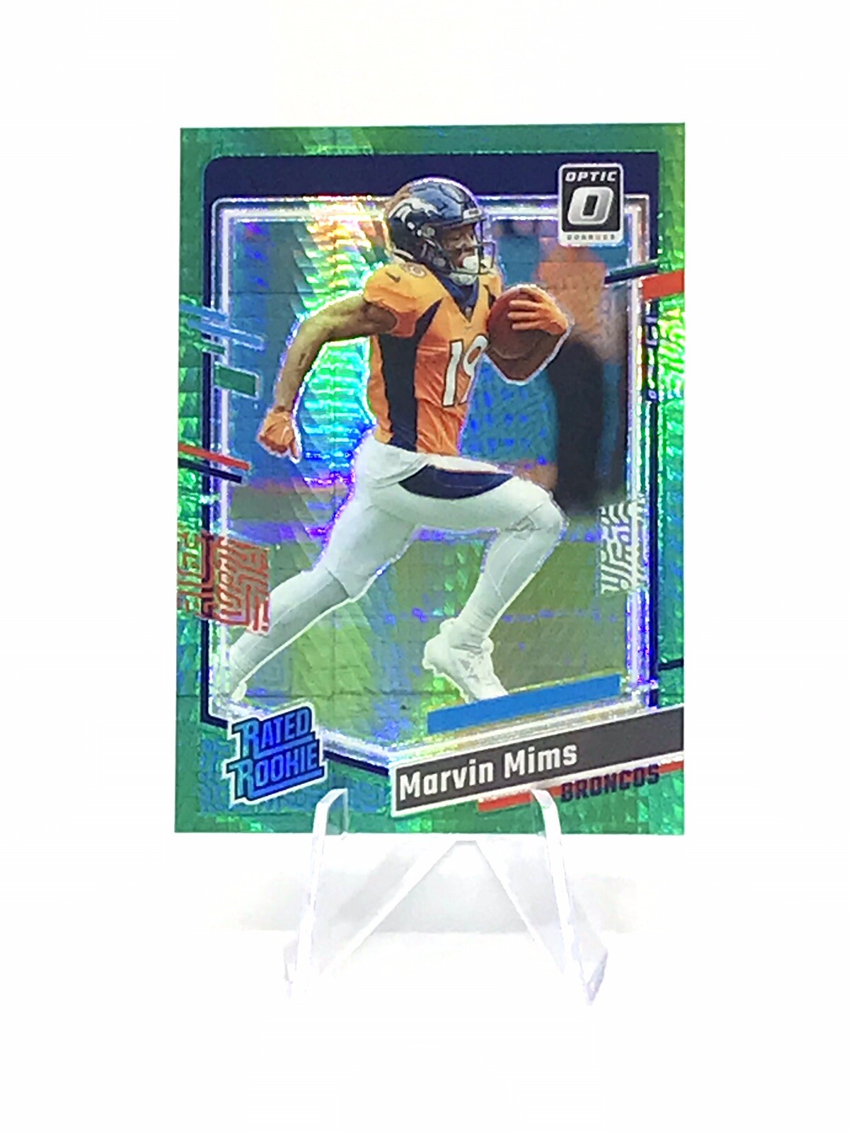 MARVIN MIMS Green Hyper 2023 Panini Donruss Optic Rated Rookie Broncos RC #231