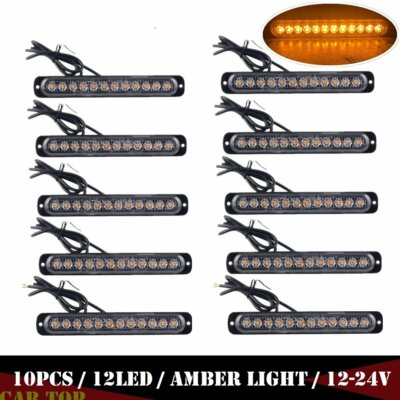 Amber Lights Buy XRIDONSEN 2 In 1 Emergency Strobe Police Lights Traffic Advisor Light Bar 144 Led Warning Hazard Safety Interior Windshield Dash Deck Split Mount For Vehicles Trucks Car 2 X - Foto 4