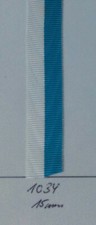 Ordensband blau wei&szlig; 15mm 10cm lang (1034) (m30,00)