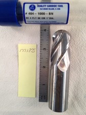 NEW QCT 1" DIAMETER CARBIDE END MILL. BALL 4 FLUTE. 1-1/2" loc USA MADE M185 