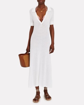 NWT $245.00 Devon Windsor Nola Pointelle Sweater Open Back Dress Sz. Large
