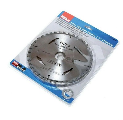 HILKA PRO-CRAFT 3 STÜCK TCT SÄGEBLÄTTER 7 1/4'' (184 mm) BRANDNEU UND VERSIEGELT