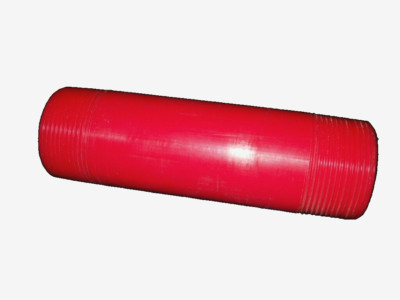  New Unbranded 6'' Red PVDF 1-1/2'' MNPT Pipe Nipple Fitting, Sch 80, 150 PSI