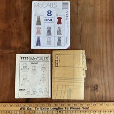 McCall's 7723 Girls' Dress Two Lengths Jumpsuit Romper Sz 7, 8, 10 Uncut