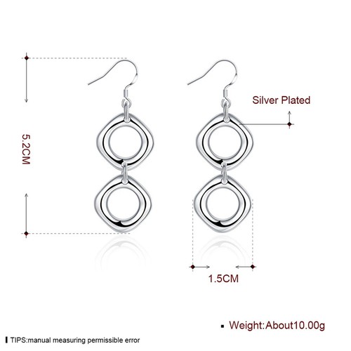 DOTEFFIL 925 Sterlingsilber Quadratisch Runde Geometrie Tropfen Ohrring Charm Schmuck - Bild 6 von 6