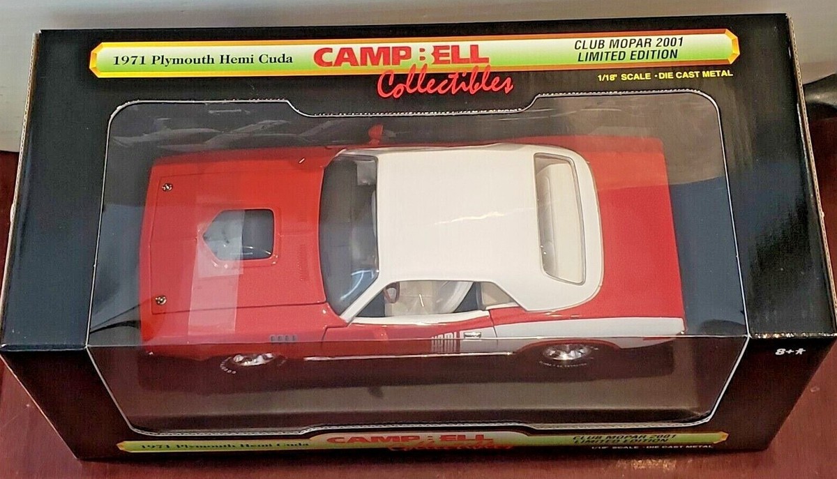 1971 Plymouth Hemi Cuda Red 1:18 Diecast Car Ertl Club Mopar 2001