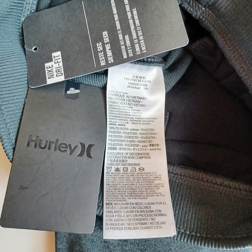 Hurley Boys Solar Jogger Cool H20 Nike Dri-Fit Pants-6-Zip Pockets Black Heather - Picture 7 of 7