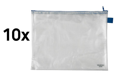 10 x Veloflex A4 Kleinkrambeutel Reißverschlußbeutel Sichttasche