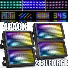 4PCS RGB 288LED Wall Wash Light Strobe DMX Stage DJ Beam Light Party Show Lights